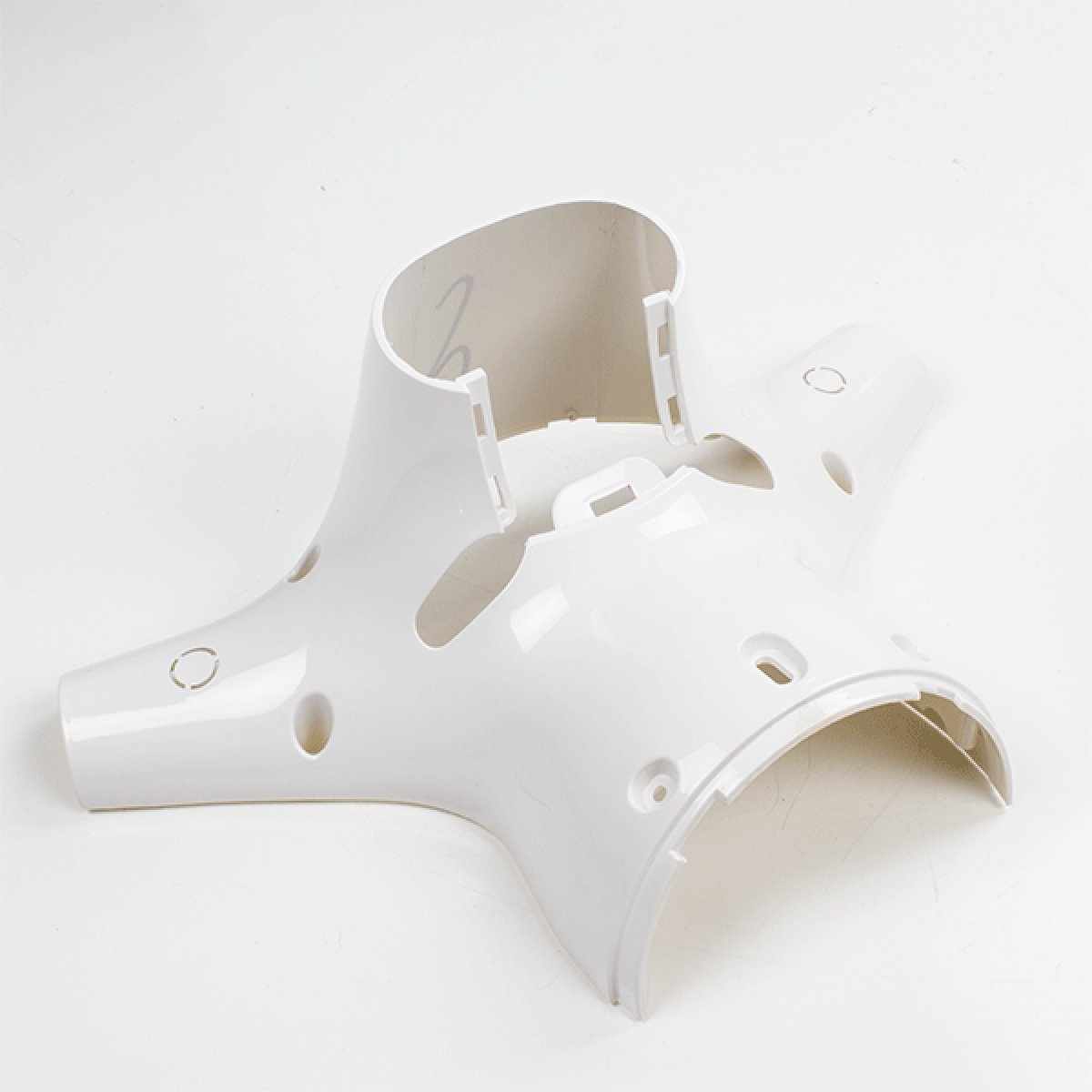 Lower Handlebar Fairing White W002 Painted ABS Scooter Screw-on PNLHND089 UPPER