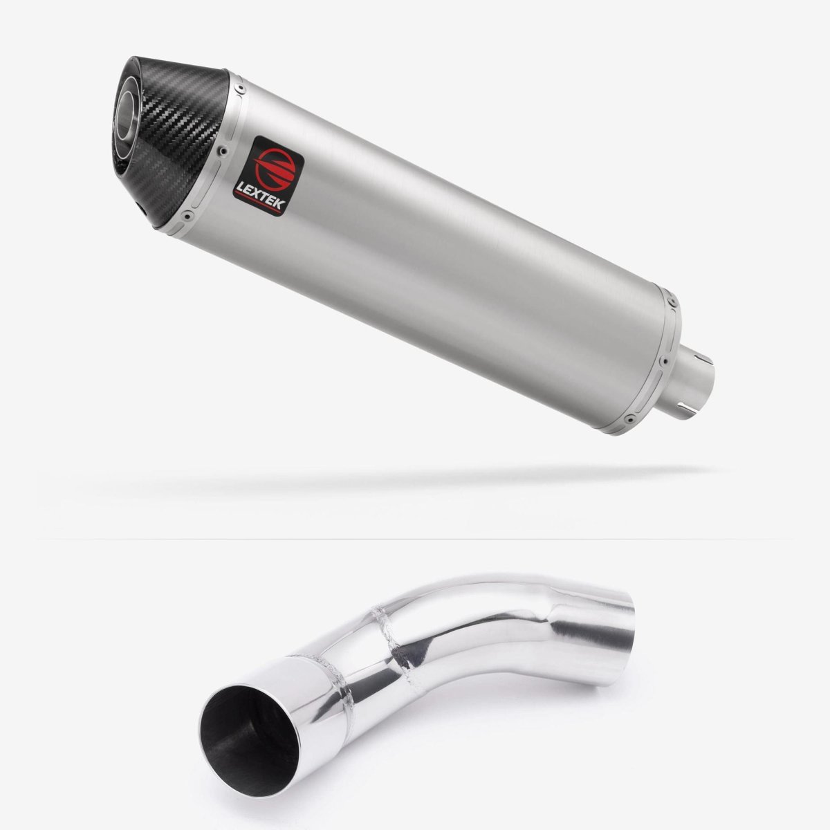 Lextek Lextek Stainless Steel RP1 Brushed 400mm Exhaust with Link Pipe Silencer Rear - Main Image