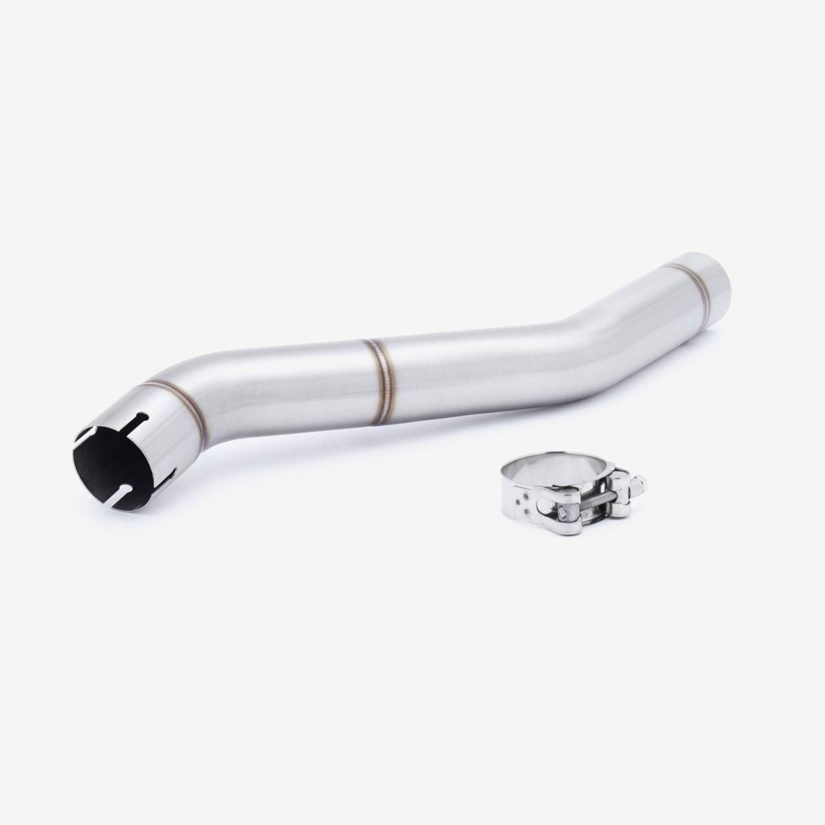Lextek Stainless Steel RP1 Brushed 400mm Exhaust with Link Pipe Silencer Chrome - Photo 1
