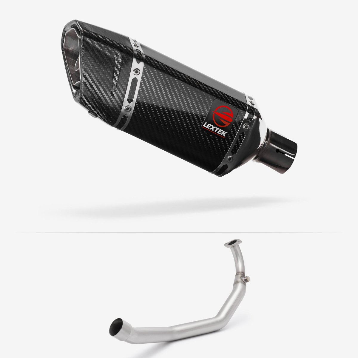 Lextek Carbon Fibre SP11C 200mm Exhaust System for Yamaha YZF R125 Silencer Rear