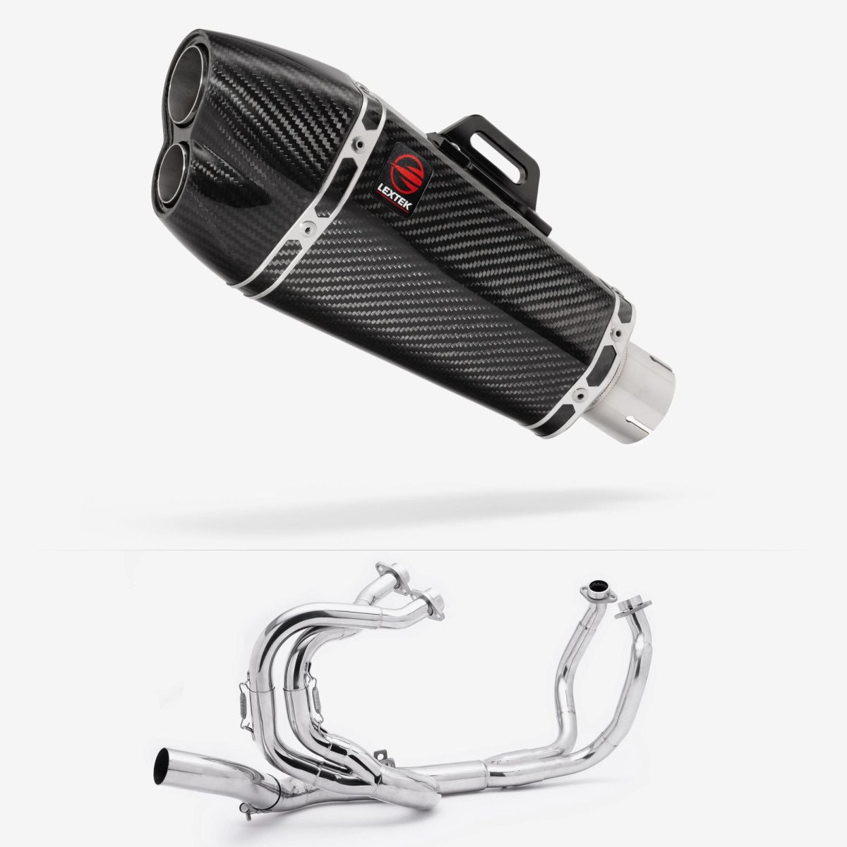Lextek Carbon Fibre XP13C 210mm Exhaust with Link pipe Black Easy to Replace